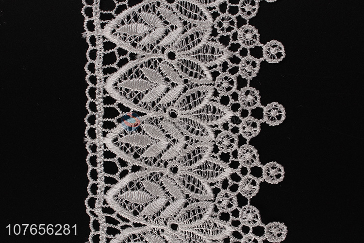 Promotional factory price white polyester wide lace ribbon