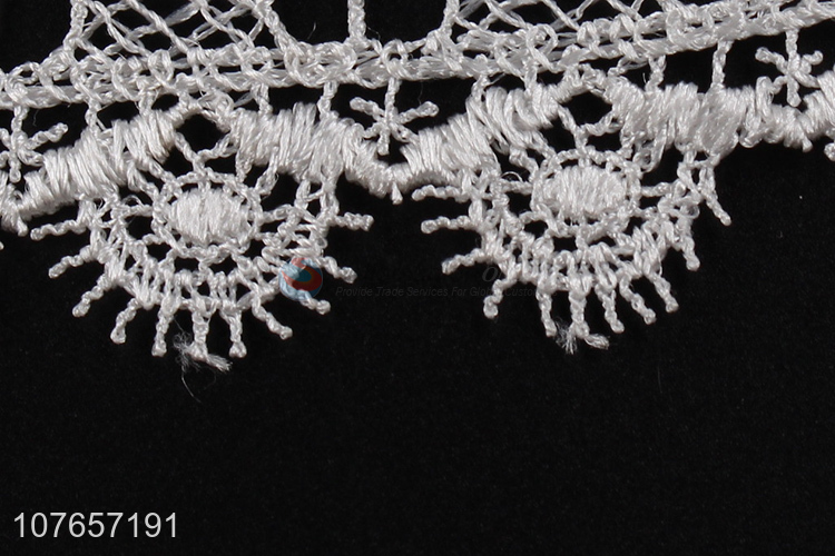 Wholesale garment embroidered lace trim white for dress