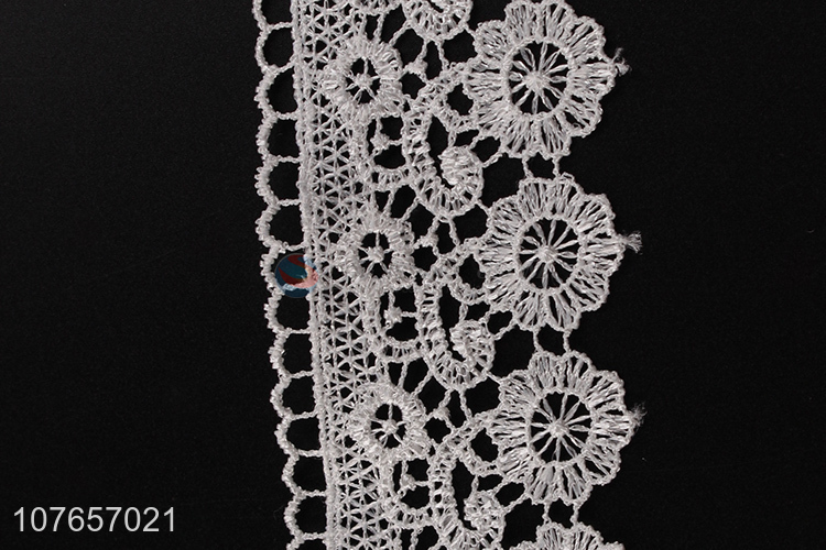 Wholesale factory supply white lace trim with floral pattern