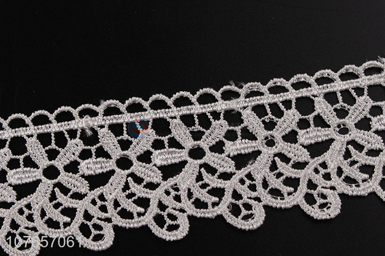 Hot product white decorative lace trim with floral pattern