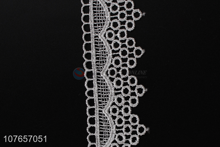 Top quality white flowers thin lace trims for decoration