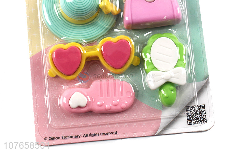 Popular girl dress up game set modeling eraser