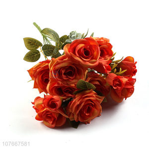 Factory sale orange rose wedding celebration 11 hanging roses combination