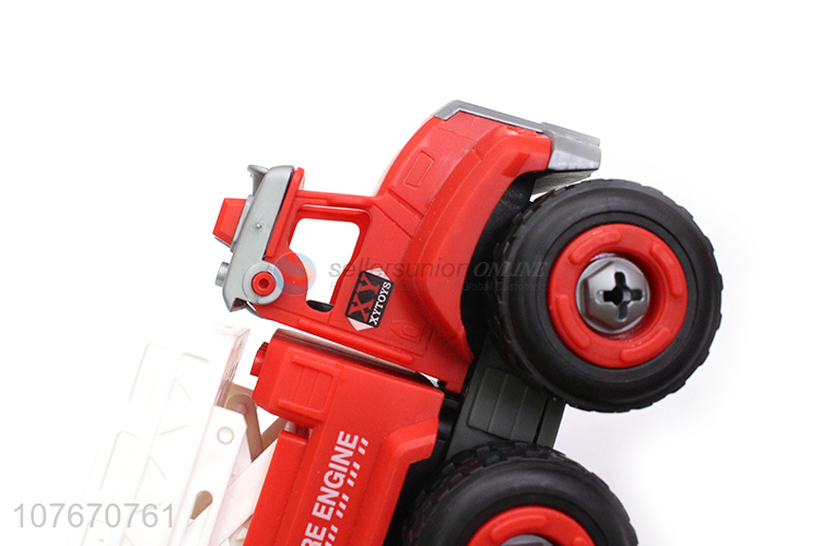 Simulation detachable toy car with cartoon screwdriver for kids