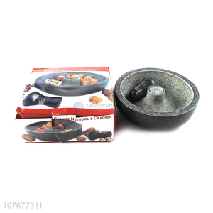 Creative Design Natural Granite Nuts Bowl & Nutcracker Set Manual Nut Sheller