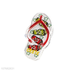 Top seller 2 in 1 slipper shape acrylic fridge magnet clip