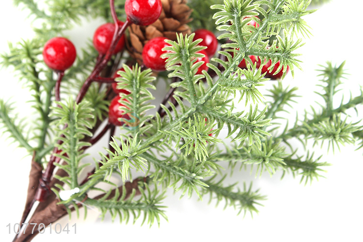 Factory direct sale pinecone red berry Christmas picks Christmas branch