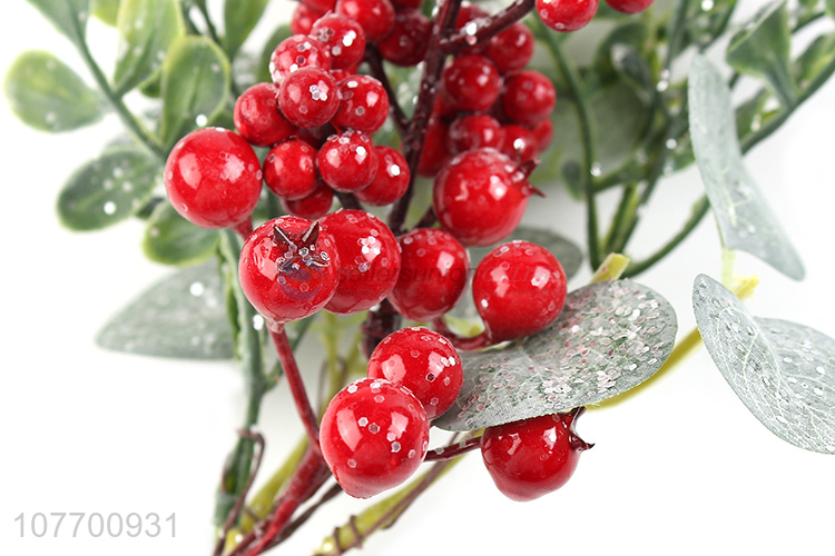 Hot selling artificial branchlet with red berry for Christmas decoration