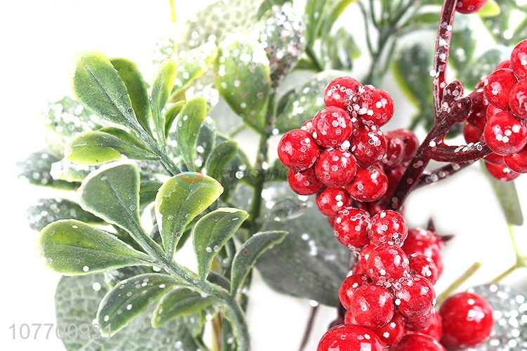 Hot selling artificial branchlet with red berry for Christmas decoration