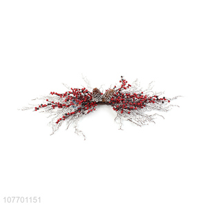 New arrival Christmas decoration aritificial branch with pinecone red brerry