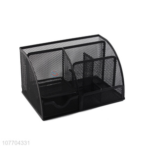 Hot selling 5 compartments metal mesh storage holder office desk organizer