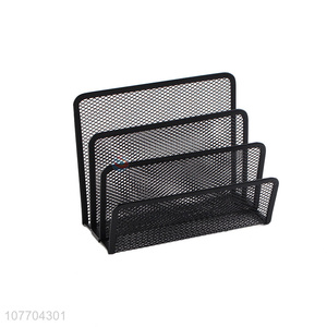 Promotional office desk organizer metal mesh book rack letter storage shelf