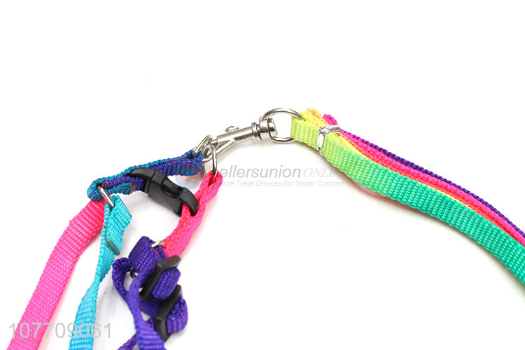 Latest design adjustable pet lovely dog harness leash set 