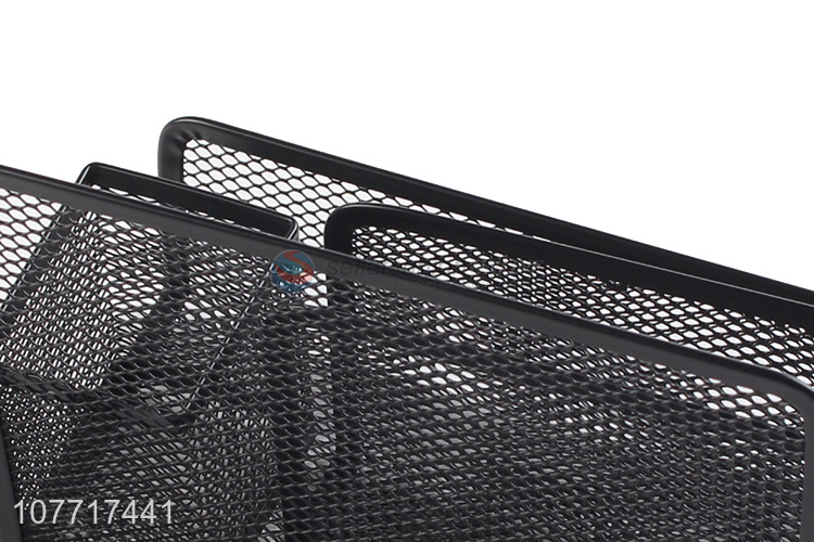 New design desktop storage basket with pen holder integrated file holder