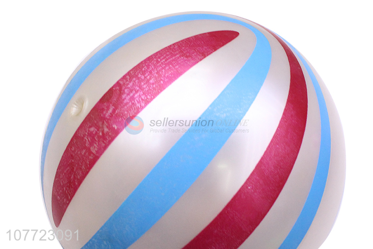 Simple design beach toy ball striped transparent two-color ball