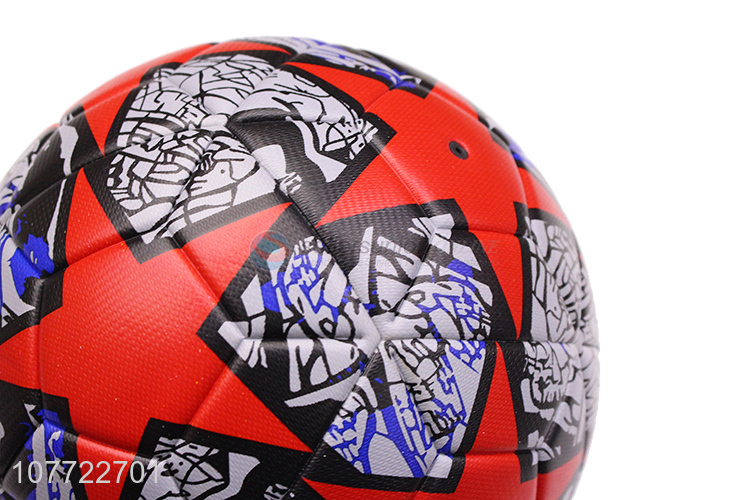 Latest arrival Red custom No. 5 football veneer pattern football