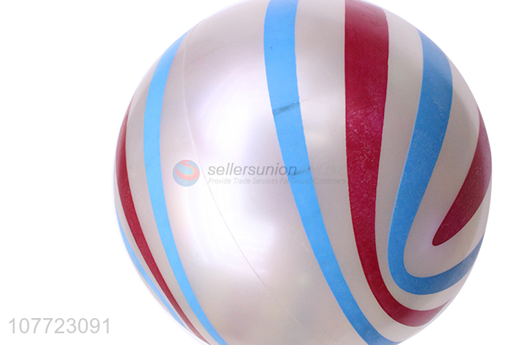 Simple design beach toy ball striped transparent two-color ball