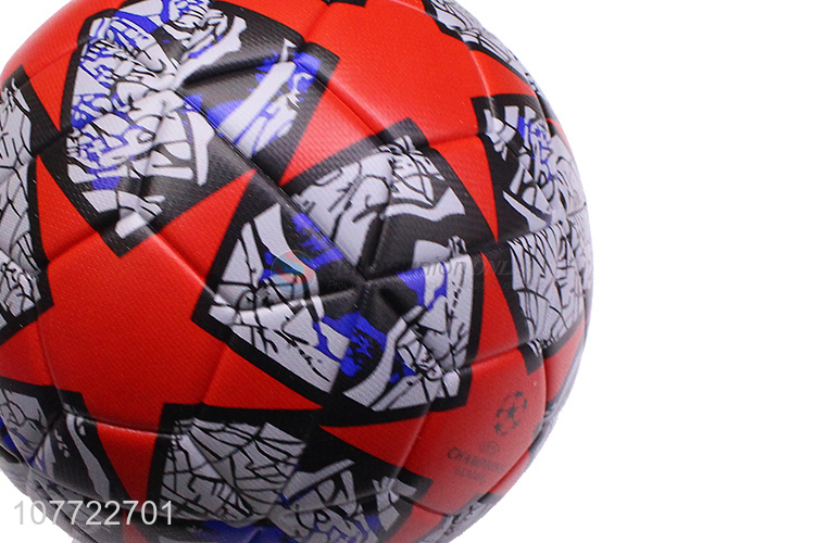 Latest arrival Red custom No. 5 football veneer pattern football