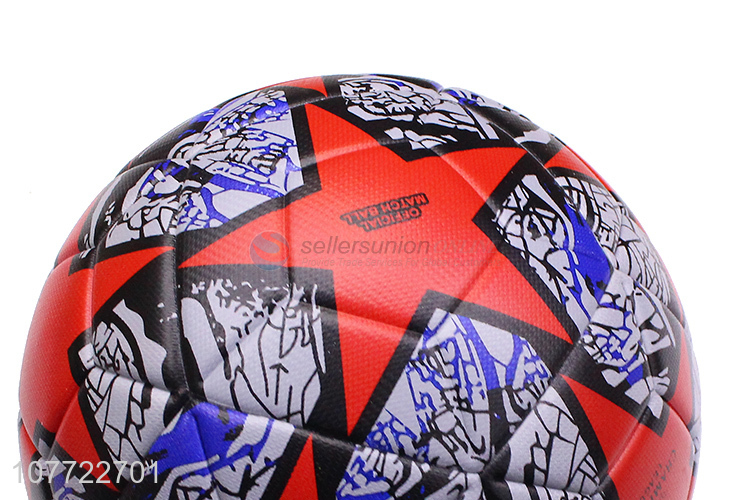 Latest arrival Red custom No. 5 football veneer pattern football