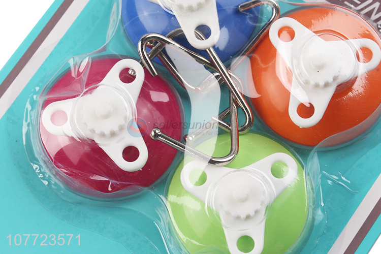 Top seller 4 pieces traceless sucker hook suction cup wall hooks