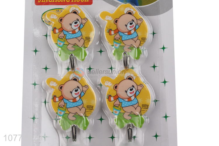 Wholesale 4 pieces lovely cartoon sticky hook for kitchen and bathroom