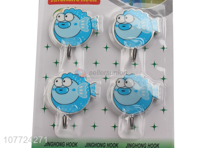 High quality 4 pieces cartoon sticky hooks wall hook hanger