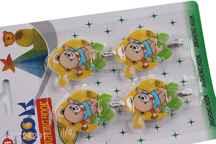 Wholesale 4 pieces lovely cartoon sticky hook for kitchen and bathroom