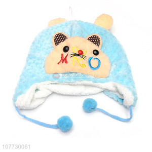 Factory price cartoon animal kids winter hat boys girls cuffed beanie hat