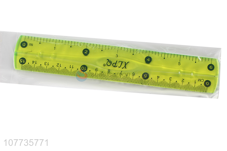 Wholesale 15cm 6inch straight ruler office school measuring ruler