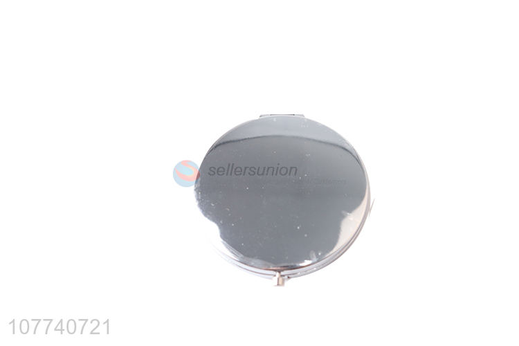 High quality round double-sided metal makeup mirror custom logo pocket mirror