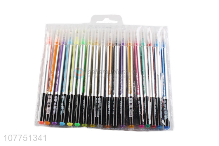 Promotional 18 colors highlighters fluorescent marker pen set