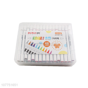 Promotional 48 colors water-based markers double-ended mark pens