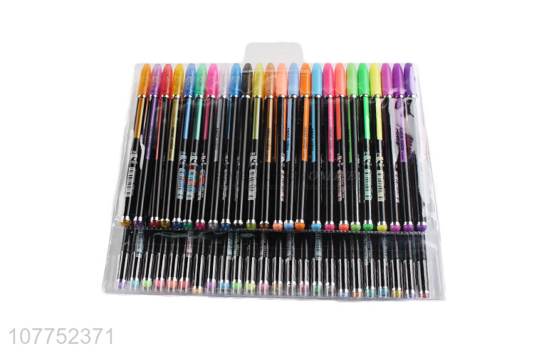 Wholesale 48 neon colors glitter highlighters fluorescent marker pen set