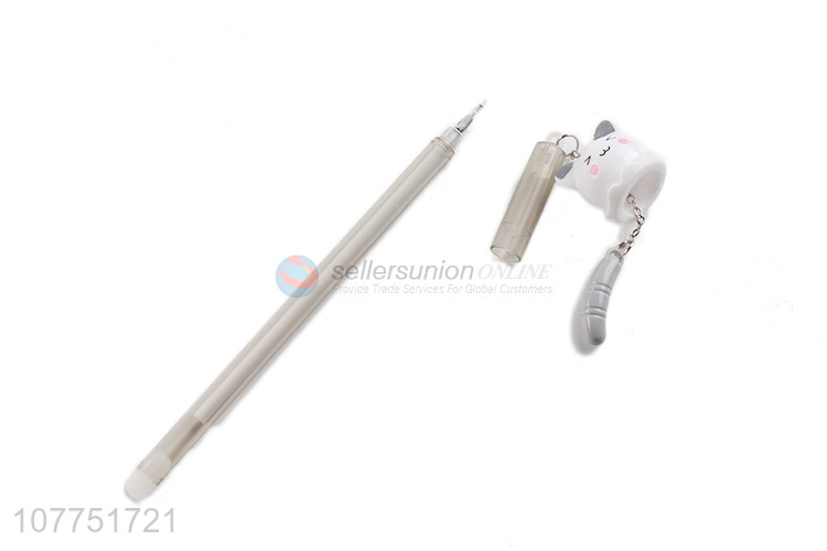 Good quality cat pendant plastic gel ink pen student stationery