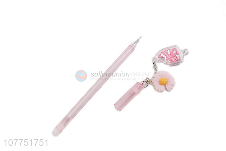 High quality flower pendant gel ink pen kawaii cartoon gel pens