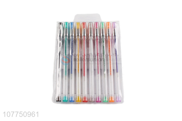 Low price 10 colors gel ink pen scented glitter gel pens