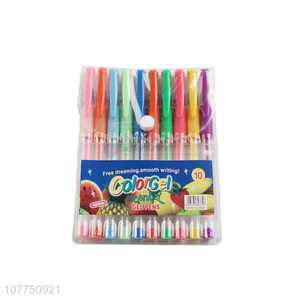 Good quality 10 colors gel ink pen coloring scented gel pens