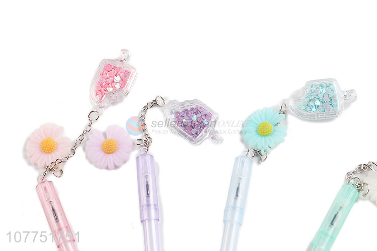 High quality flower pendant gel ink pen kawaii cartoon gel pens