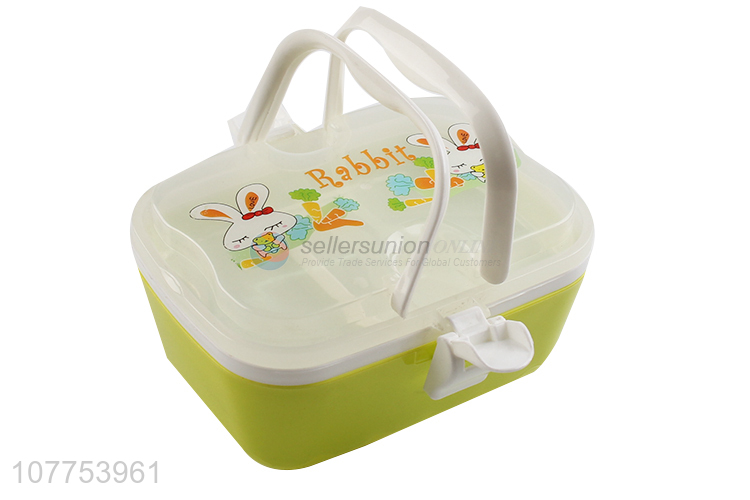 Wholesale Portable Two Layers Plastic Lunch Box With Lock