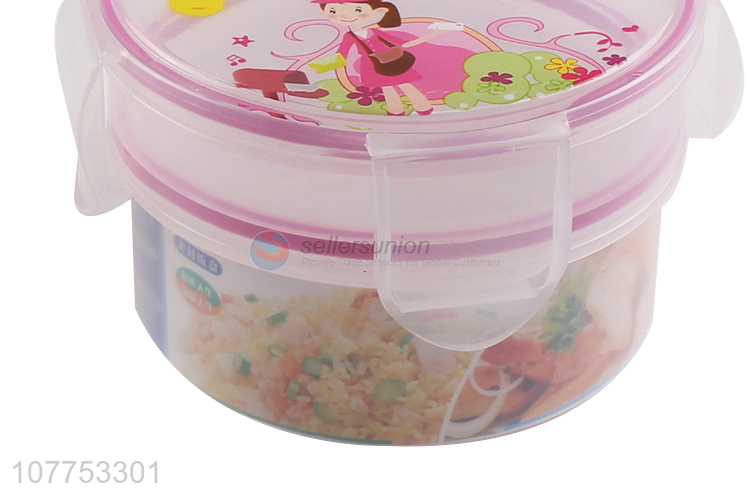 Best Sale Round Two Layers Lunch Box With Spoon And Lock