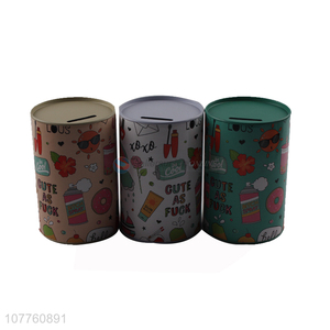 High quality children change storage box round paper card piggy bank