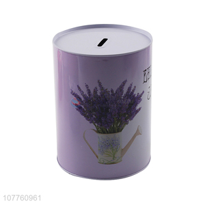 Wholesale tinplate piggy bank 12cm sealed lavender piggy bank