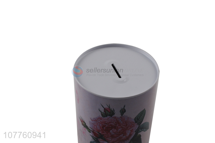 High quality strong pattern seal tinplate piggy bank