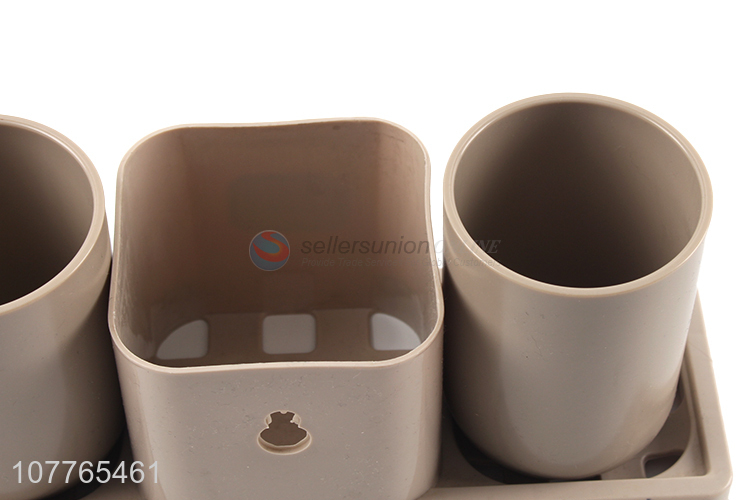 Good quality bathroom set plastic tooth mug set for family use