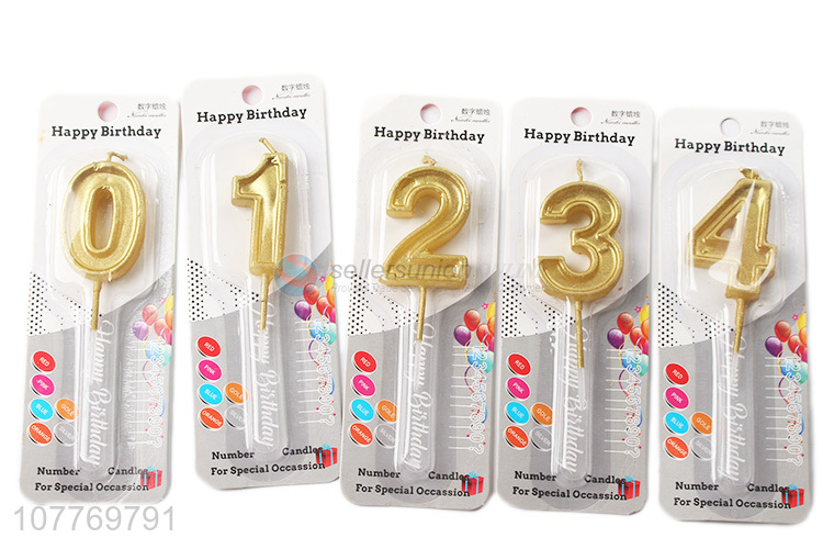 Factory sale gold number cake candles for decoration