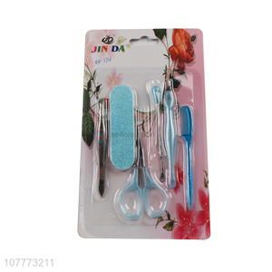 High quality 6 pieces beauty manicure set nail cutter eyebrow scissors set