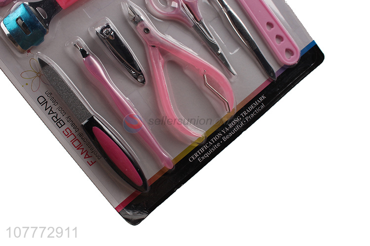 Wholesale 10 pieces beauty manicure set nail clipper nail file set