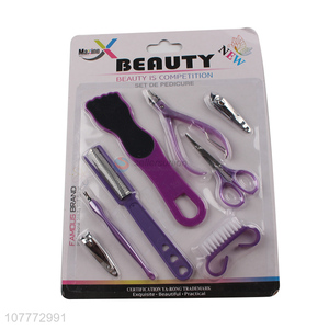 Low price 8 pieces beauty manicure set nail file foot file set