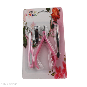 Promotional 4 pieces beauty manicure set nail cutter cuticle scissors set