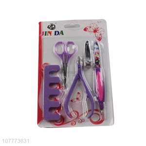 High quality 5 pieces manicure pedicure set nail clipper nail file set